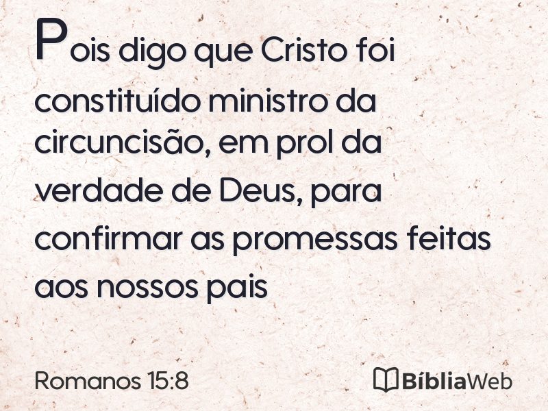 Romanos 15:8 em imagem para compartilhar