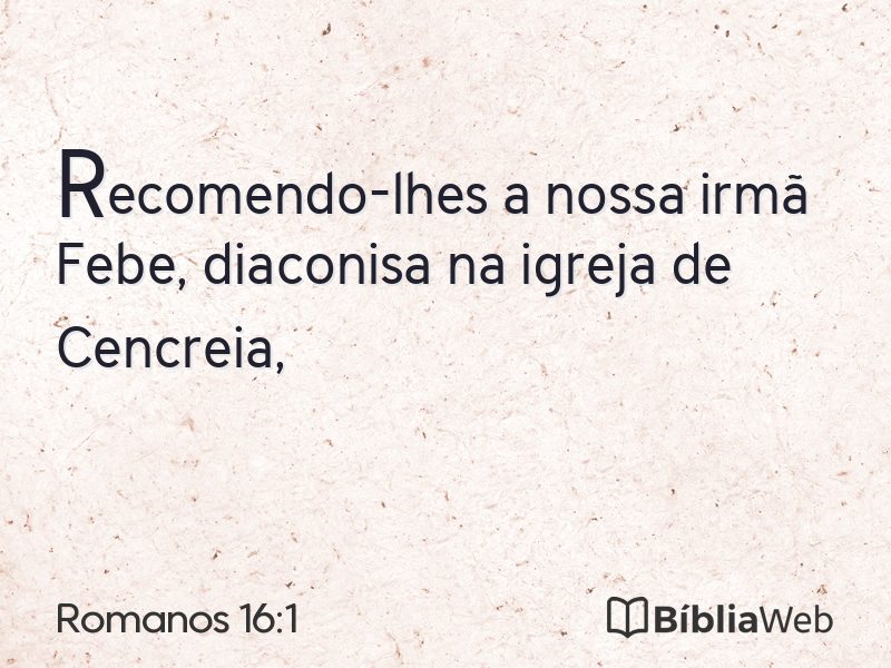 Romanos 16:1 em imagem para compartilhar