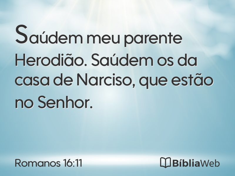 Romanos 16:11 em imagem para compartilhar