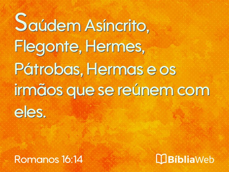 Romanos 16:14 em imagem para compartilhar