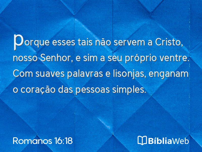 Romanos 16:18 em imagem para compartilhar
