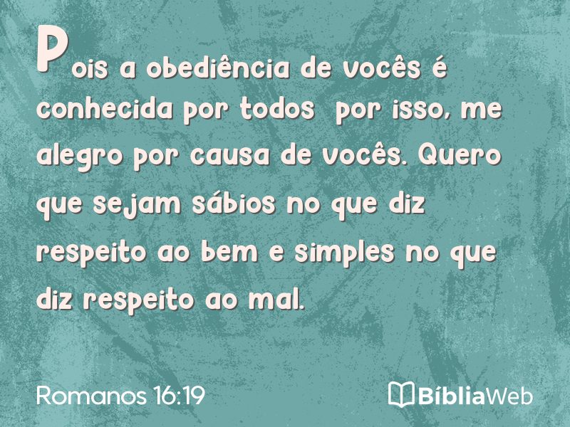 Romanos 16:19 em imagem para compartilhar