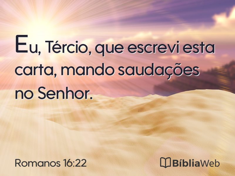 Romanos 16:22 em imagem para compartilhar