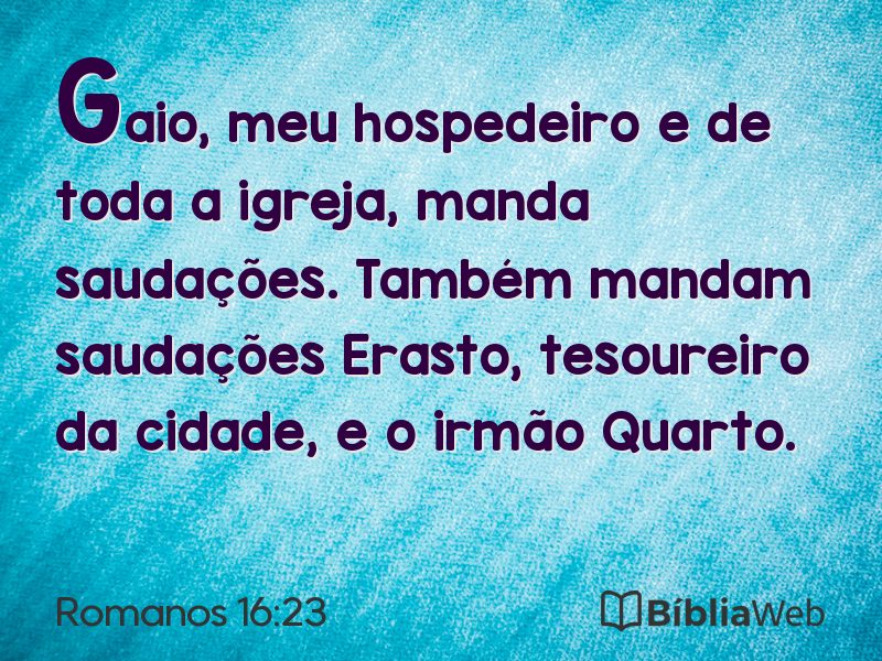 Romanos 16:23 em imagem para compartilhar