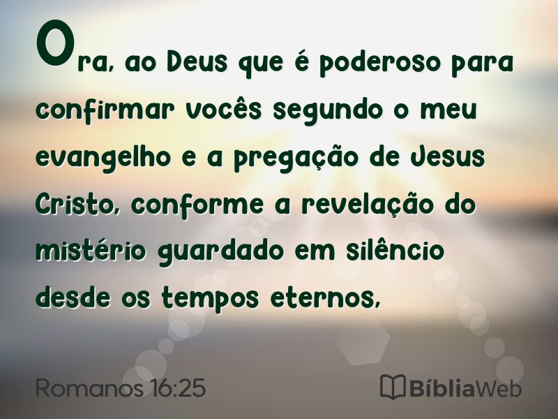 Romanos 16:25 em imagem para compartilhar