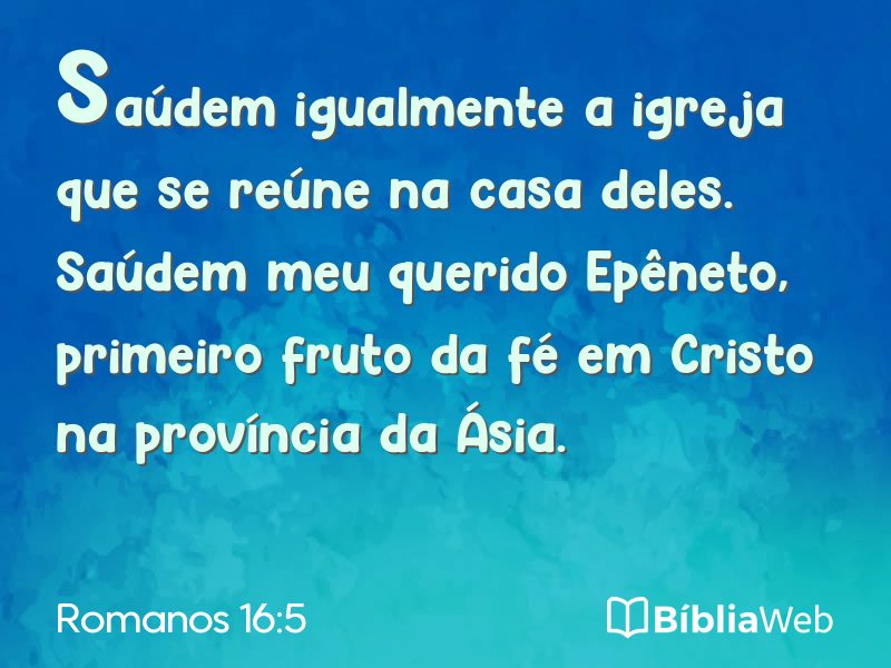 Romanos 16:5 em imagem para compartilhar