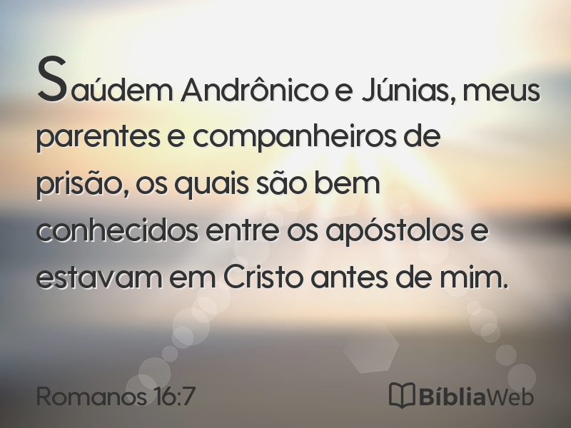 Romanos 16:7 em imagem para compartilhar