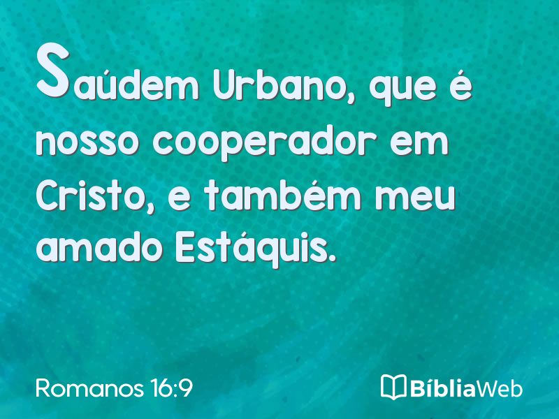 Romanos 16:9 em imagem para compartilhar