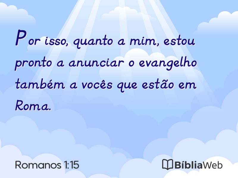 Romanos 1:15 em imagem para compartilhar