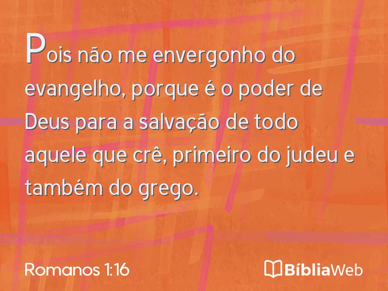 Romanos 1:16 em imagem para compartilhar