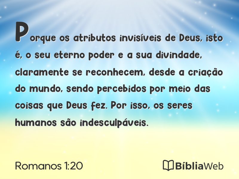 Romanos 1:20 em imagem para compartilhar