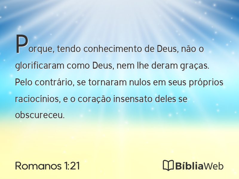 Romanos 1:21 em imagem para compartilhar