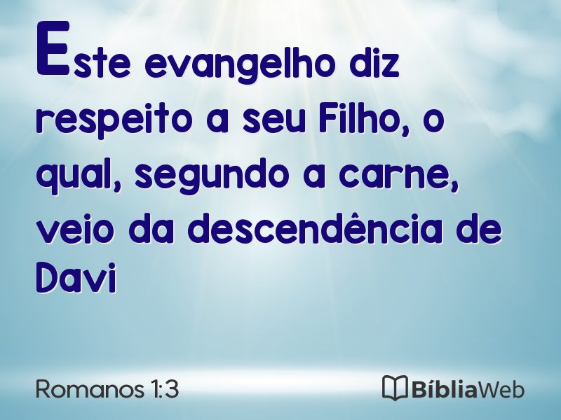 Romanos 1:3 em imagem para compartilhar