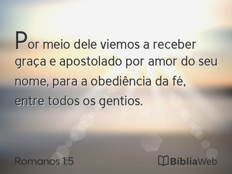 Romanos 1:5 em imagem para compartilhar