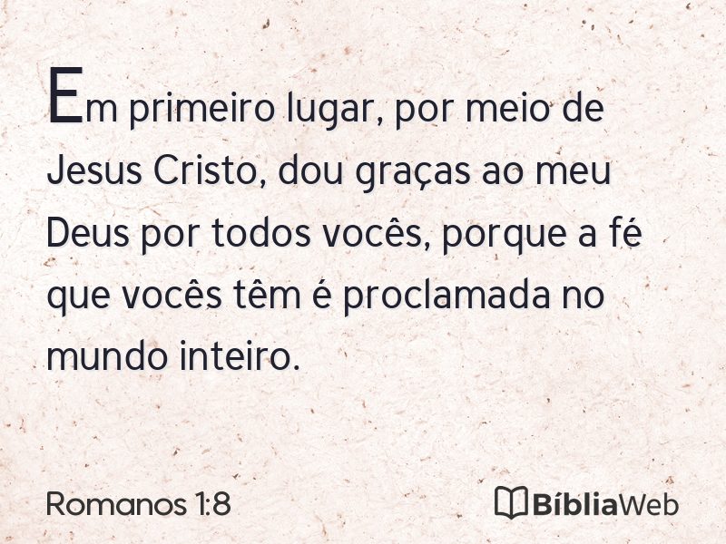 Romanos 1:8 em imagem para compartilhar