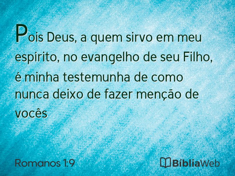 Romanos 1:9 em imagem para compartilhar