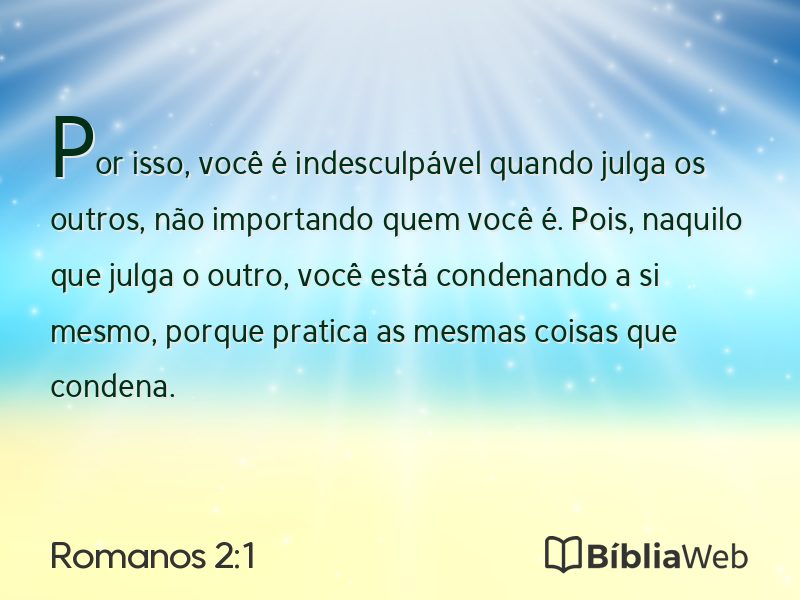 Romanos 2:1 em imagem para compartilhar