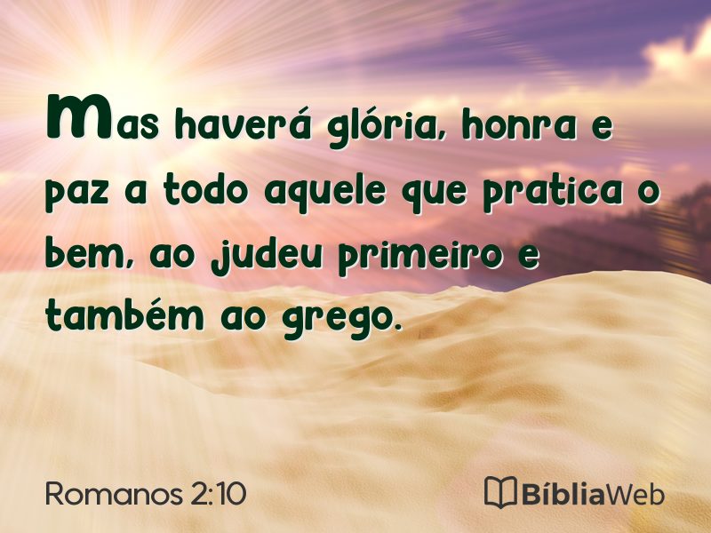 Romanos 2:10 em imagem para compartilhar