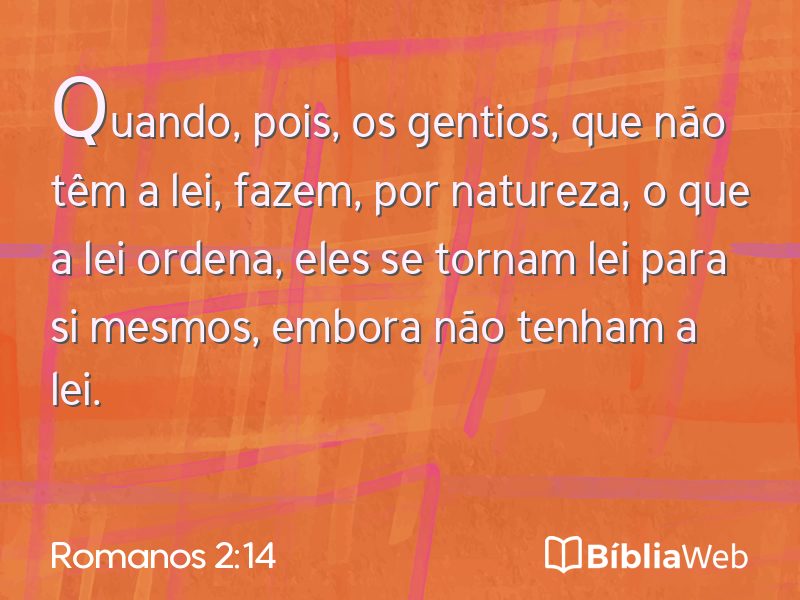 Romanos 2:14 em imagem para compartilhar