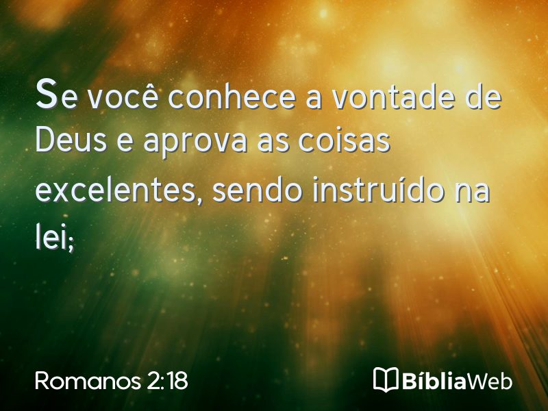 Romanos 2:18 em imagem para compartilhar