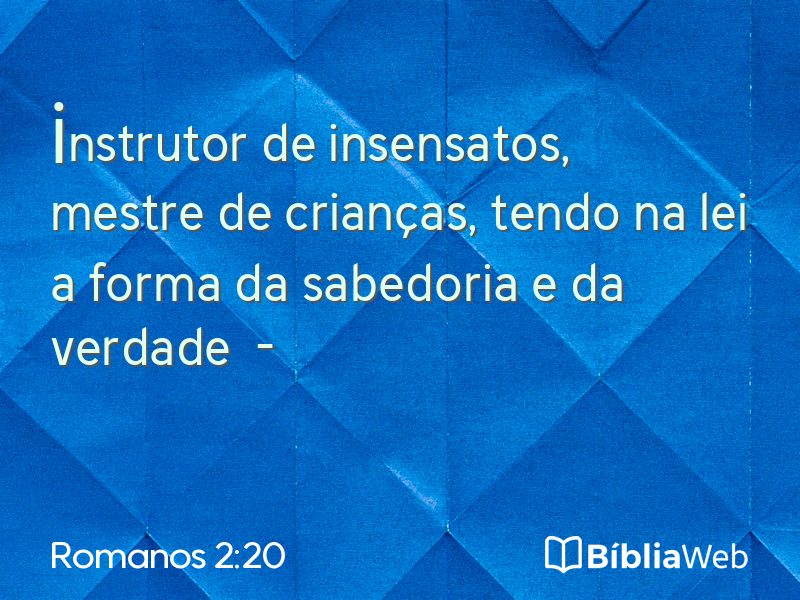 Romanos 2:20 em imagem para compartilhar