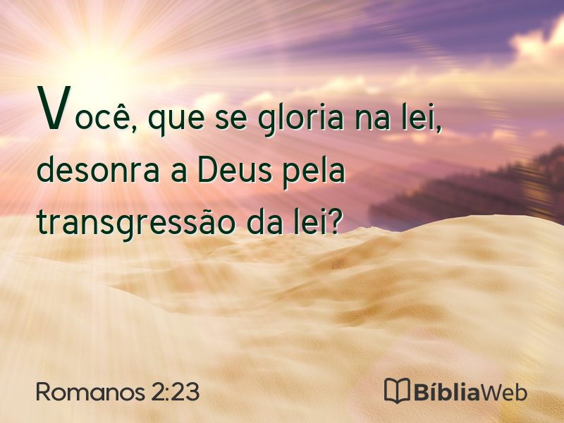 Romanos 2:23 em imagem para compartilhar