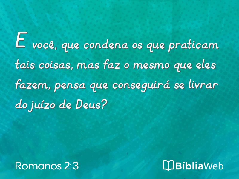 Romanos 2:3 em imagem para compartilhar