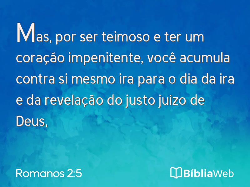 Romanos 2:5 em imagem para compartilhar