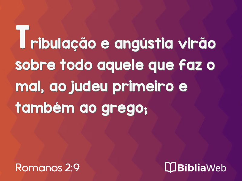 Romanos 2:9 em imagem para compartilhar