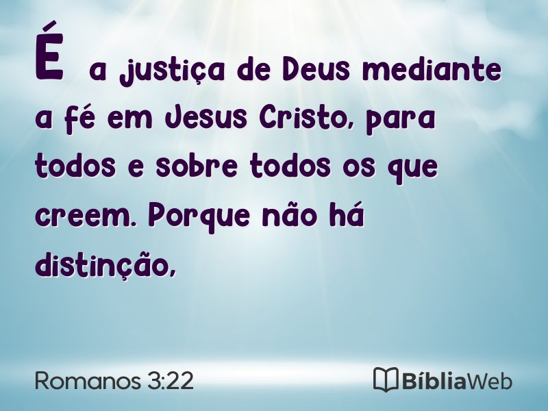 Romanos 3:22 em imagem para compartilhar