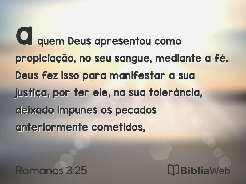 Romanos 3:25 em imagem para compartilhar