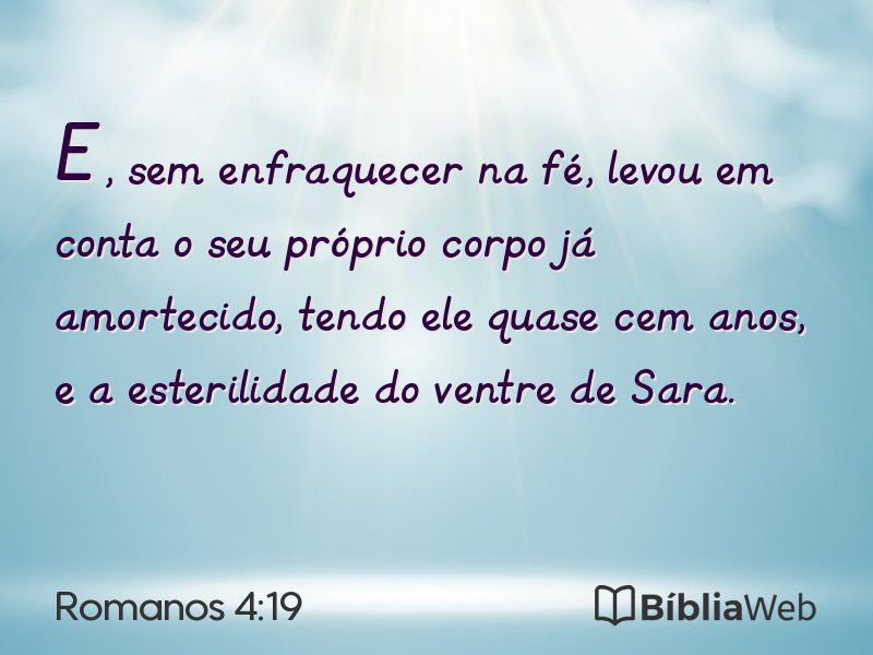 Romanos 4:19 em imagem para compartilhar