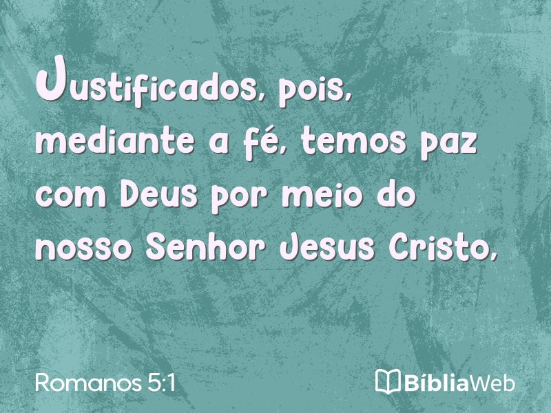 Romanos 5:1 em imagem para compartilhar
