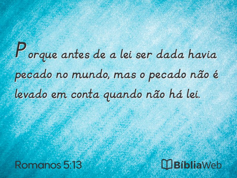 Romanos 5:13 em imagem para compartilhar