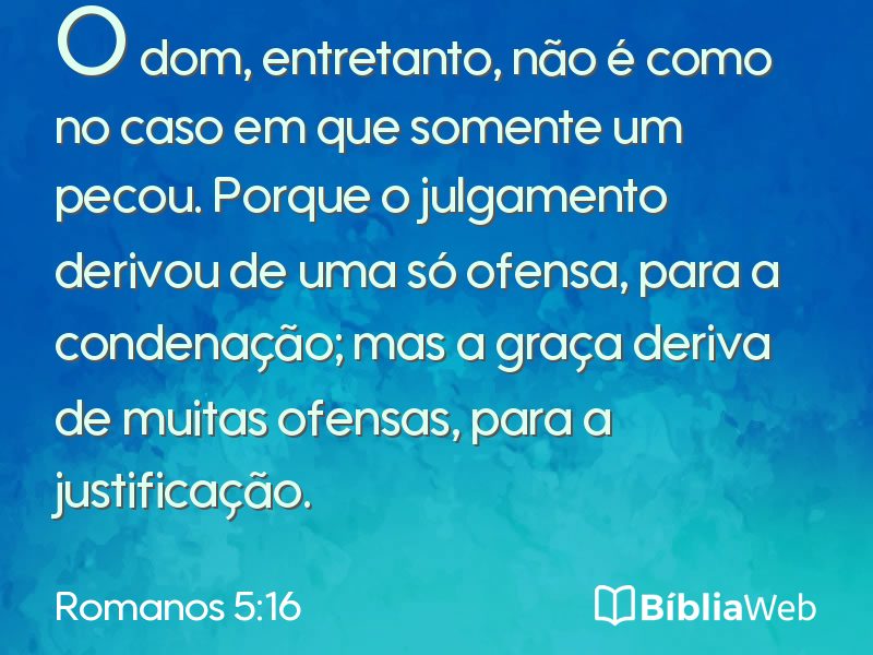 Romanos 5:16 em imagem para compartilhar