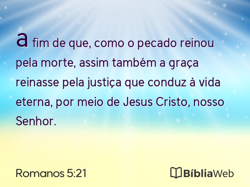 Romanos 5:21 em imagem para compartilhar