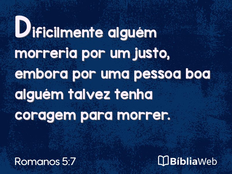 Romanos 5:7 em imagem para compartilhar