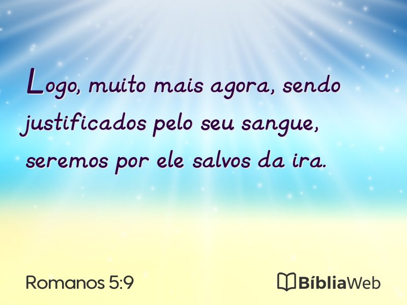 Romanos 5:9 em imagem para compartilhar
