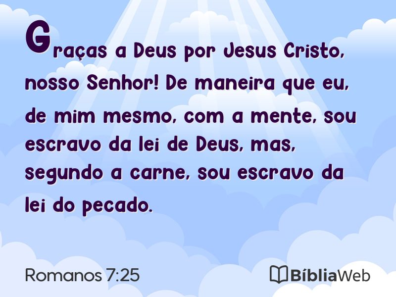 Romanos 7:25 em imagem para compartilhar