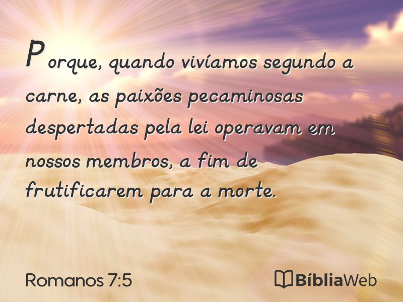 Romanos 7:5 em imagem para compartilhar