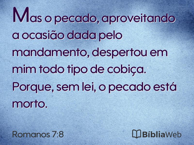 Romanos 7:8 em imagem para compartilhar