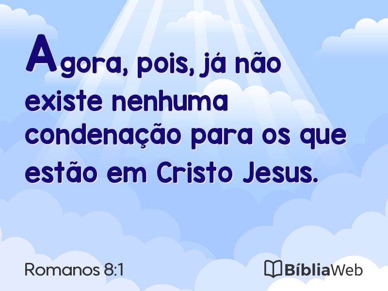 Romanos 8:1 em imagem para compartilhar