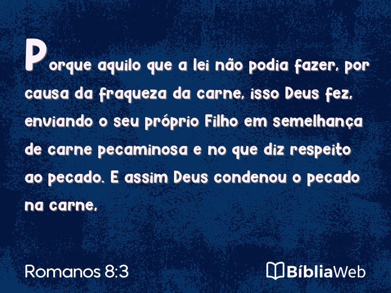 Romanos 8:3 em imagem para compartilhar