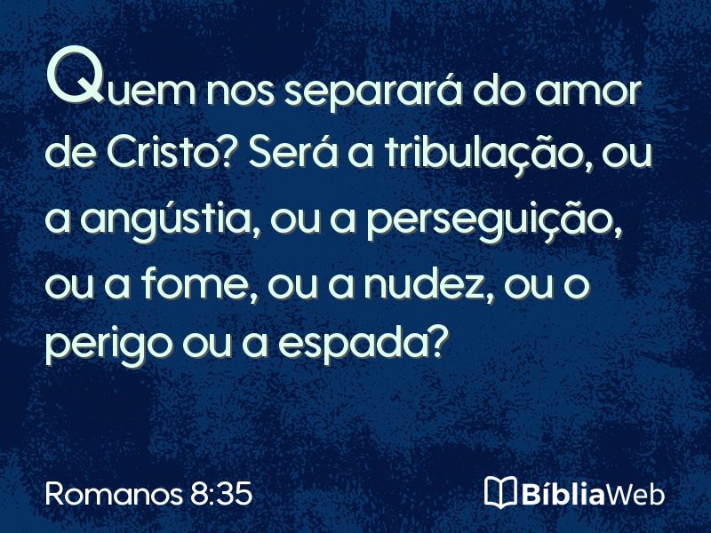 Romanos 8:35 em imagem para compartilhar