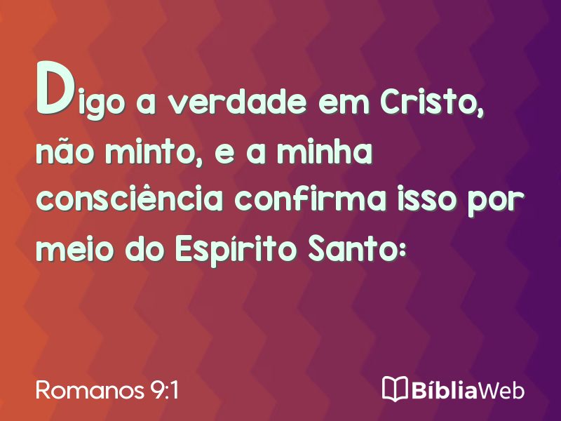 Romanos 9:1 em imagem para compartilhar