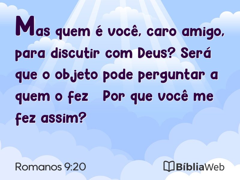 Romanos 9:20 em imagem para compartilhar