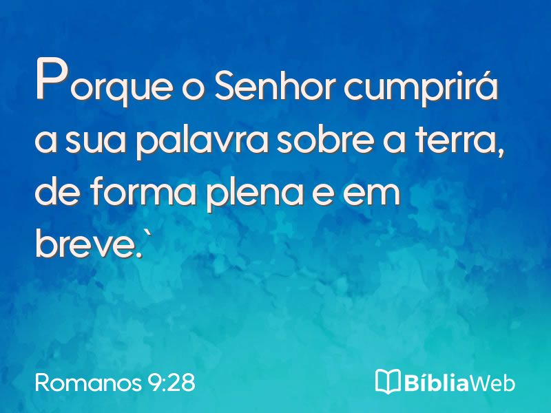 Romanos 9:28 em imagem para compartilhar