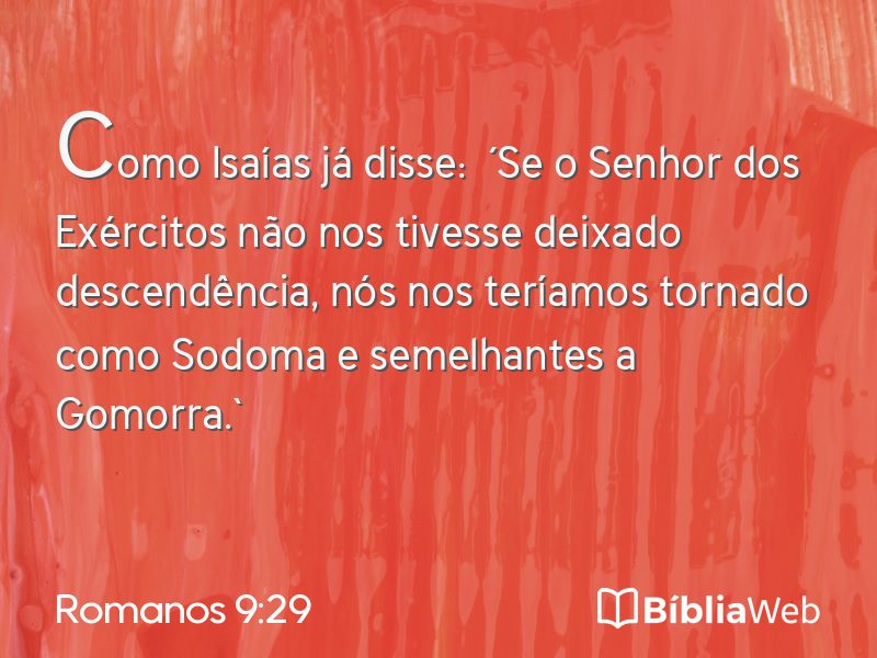 Romanos 9:29 em imagem para compartilhar