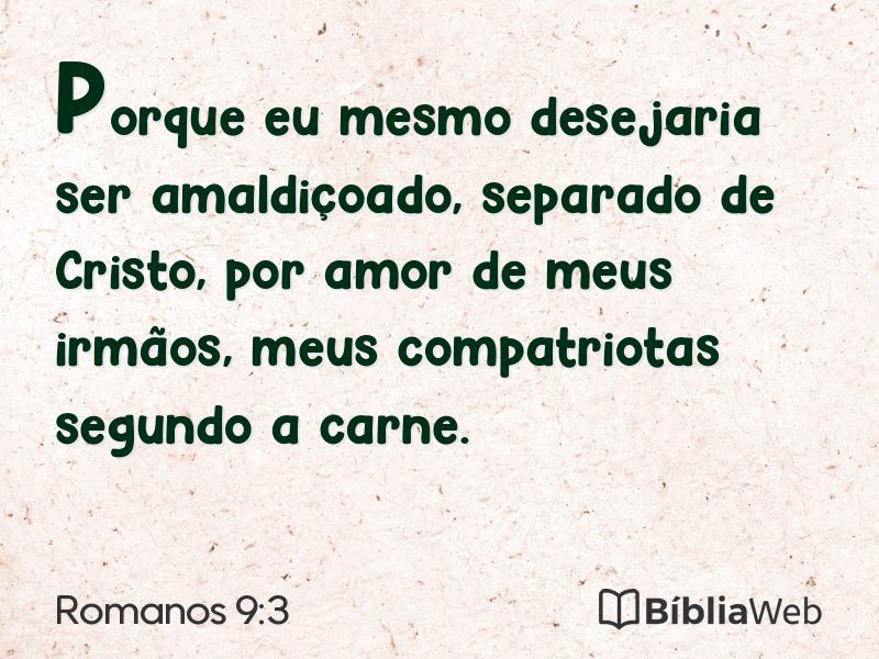 Romanos 9:3 em imagem para compartilhar