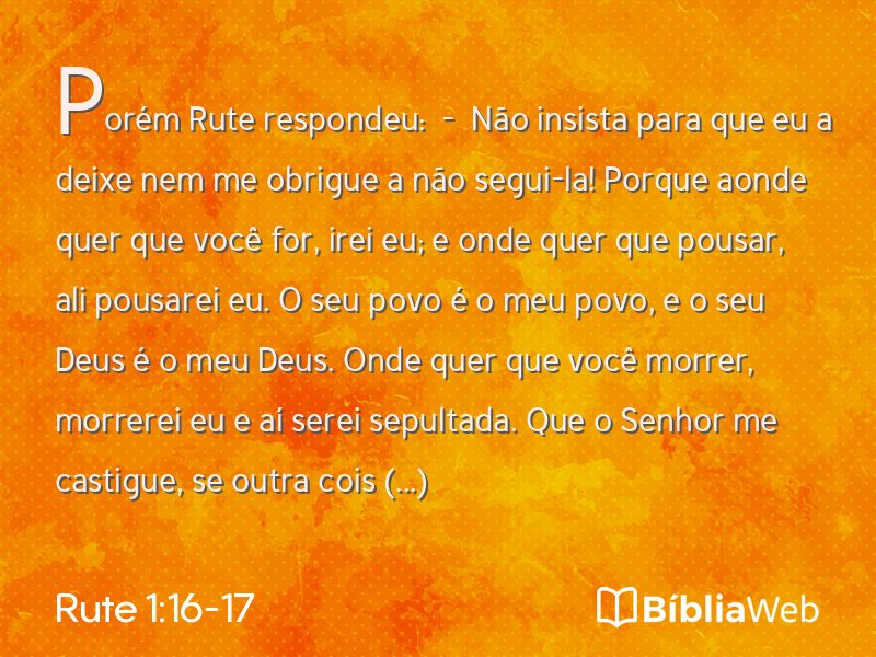 Rute 1:16-17 em imagem para compartilhar